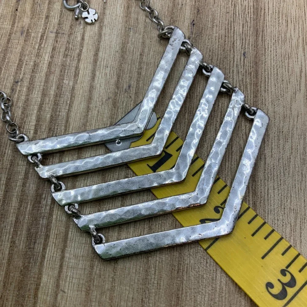 Lucky Brand Silver Tone Chevron Chain Necklace